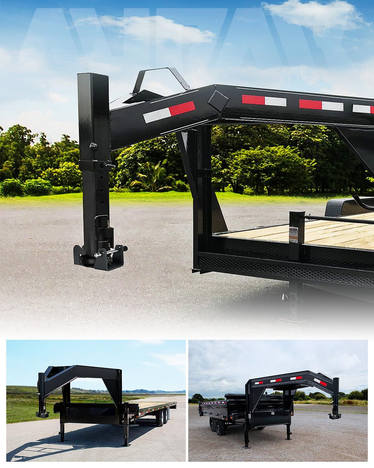 Heavy-Duty Gooseneck Trailer Lock, Gooseneck Lock Fit for Heavy Trailers, Livestock Haulers and RVs - Black — image 4