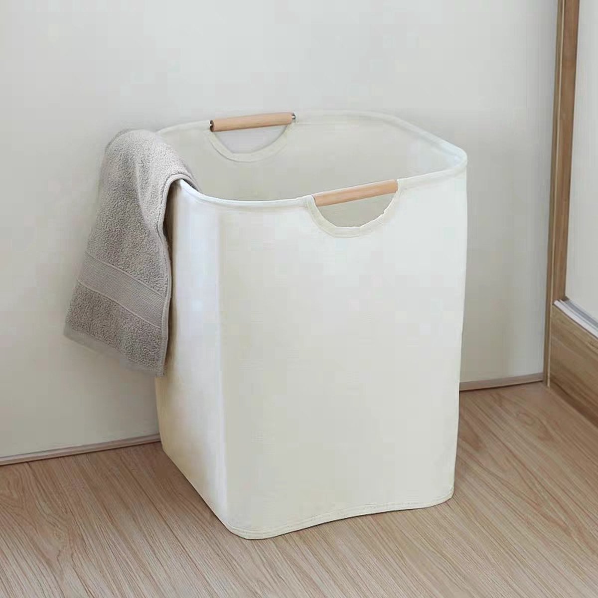 Cotton Laundry Basket - Laundry Bag - Laundry Basket - With Handles - 30x30x40cm - Durable - High Capacity - Foldable - Laundry Box - Clothes Organizer — image 5