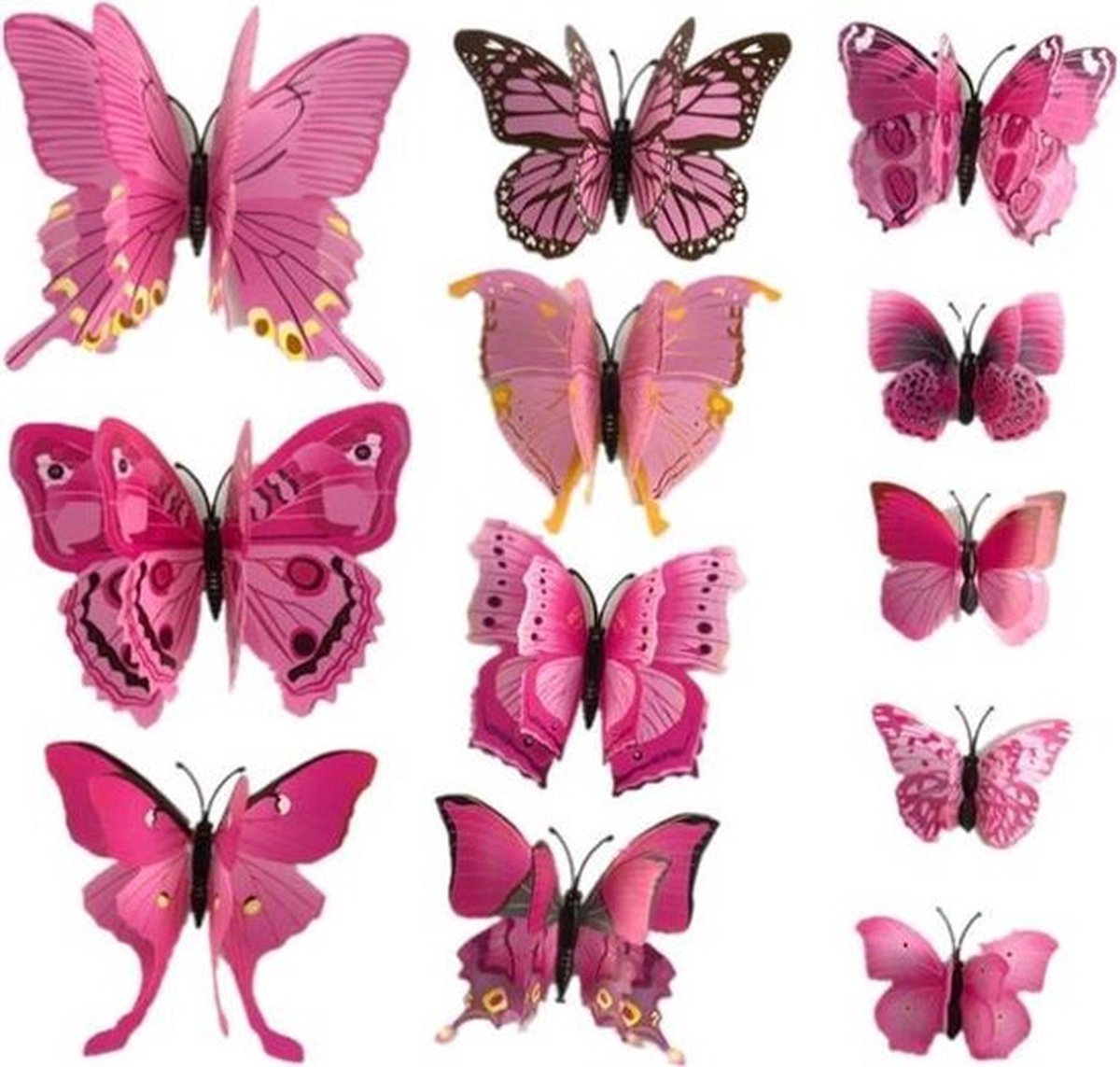 3D Wall Decoration Butterflies 12 Pieces | Wall Butterflies | Butterfly Wall Stickers | Pink — image 3