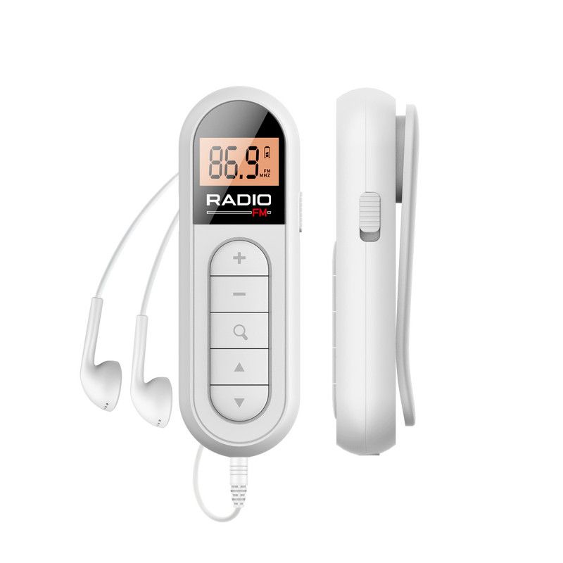 Rechargeable Portable Radio for Seniors - FM Tuning with Back Clip for Meetings