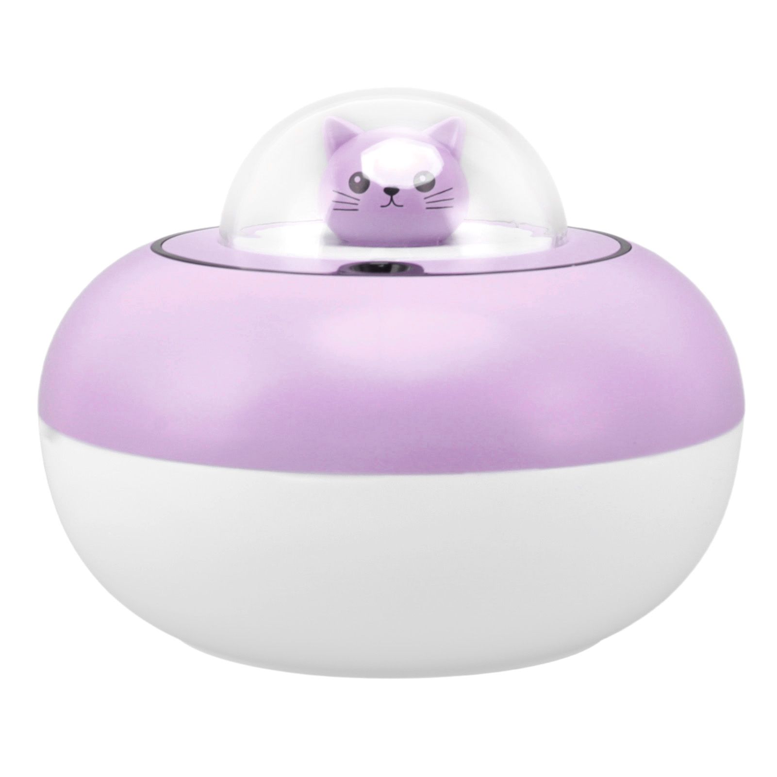 Mini Humidifier Cute Cat Sculpture Portable Quiet Desktop Air Humidifier for Home Office USB Plug in Purple — image 6