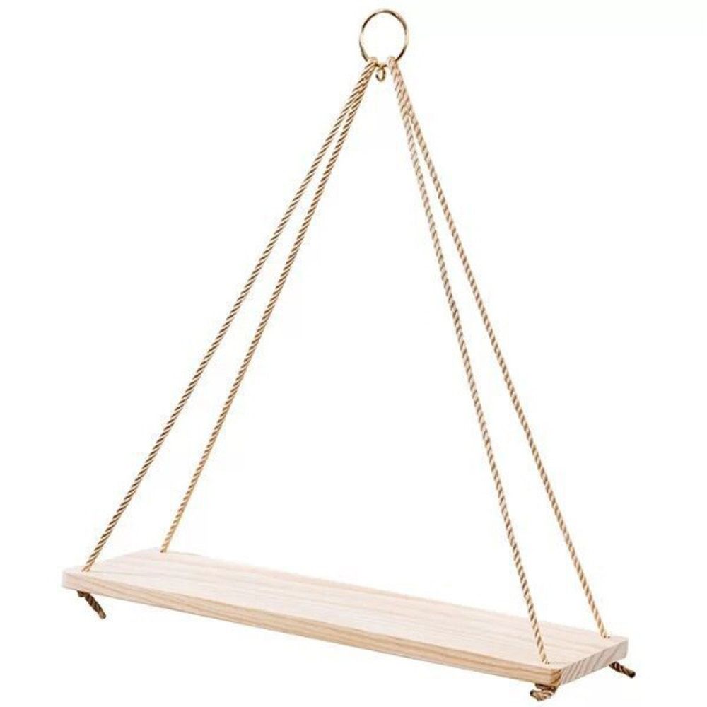 2pcs Hanging Shelves for Indoor Wall and Window - Floating Wall Shelves for Plant Display, Boho Style Home Decor.( 35*14cm) — image 2
