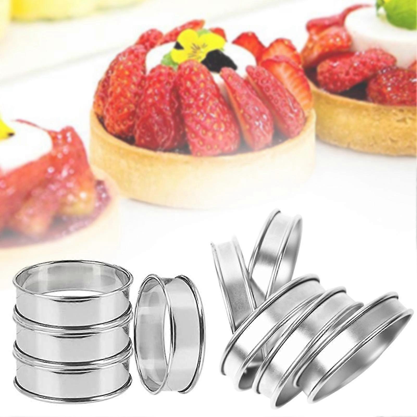 4pcs Stainless Steel Muffin Rings Nonstick Muffin Rings Pastry Rings for Home Baking — image 2