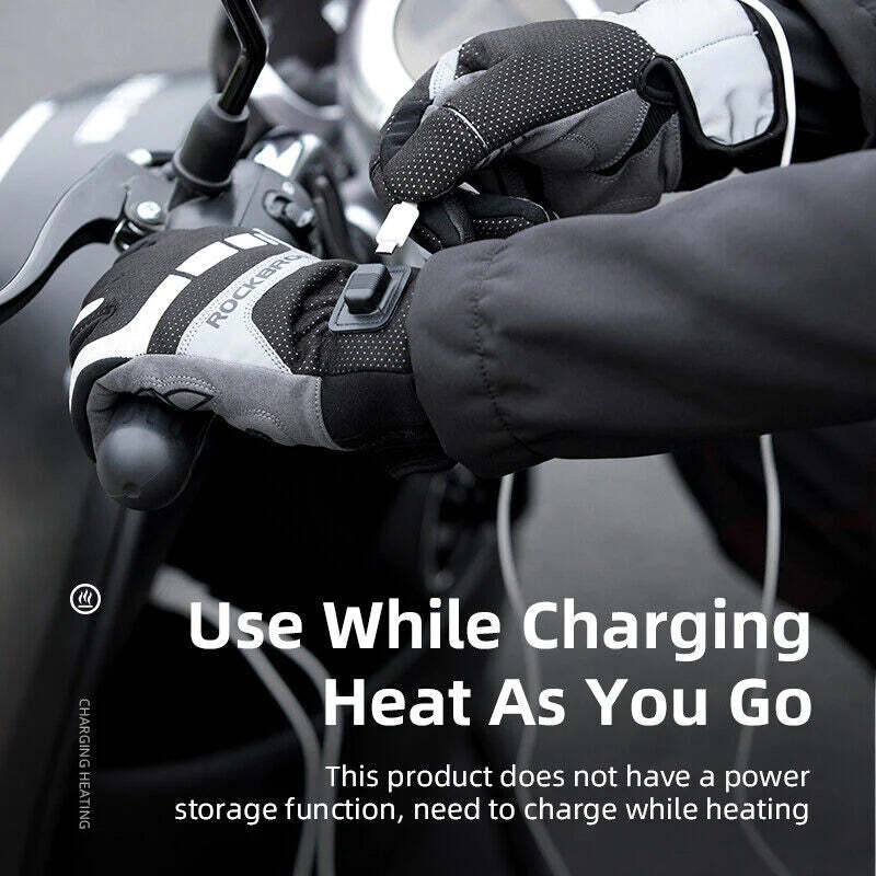 MTB Heated Gloves Large for Mountain Road Bike Breathable Winter Autumn Cycling Camping Running Outdoor Sport Rockbros โ image 3