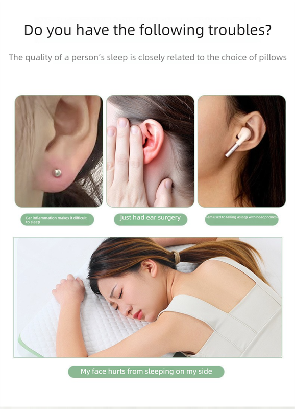 Light Green Ear Piercing Pillow - Soft Side Sleeper Cushion with Hollow Center for Pressure Relief, Post-Piercing Care & Comfortable Napping โ image 4