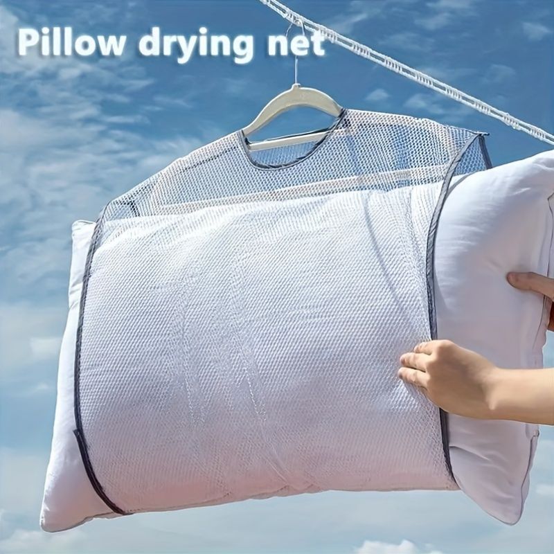2Pcs Multi-Purpose Laundry Drying Net, Breathable Mesh Hanging Organizer for Pillow,Breathable Fabric Laundry Organizer, Space Saving Hanging Storage Pouch