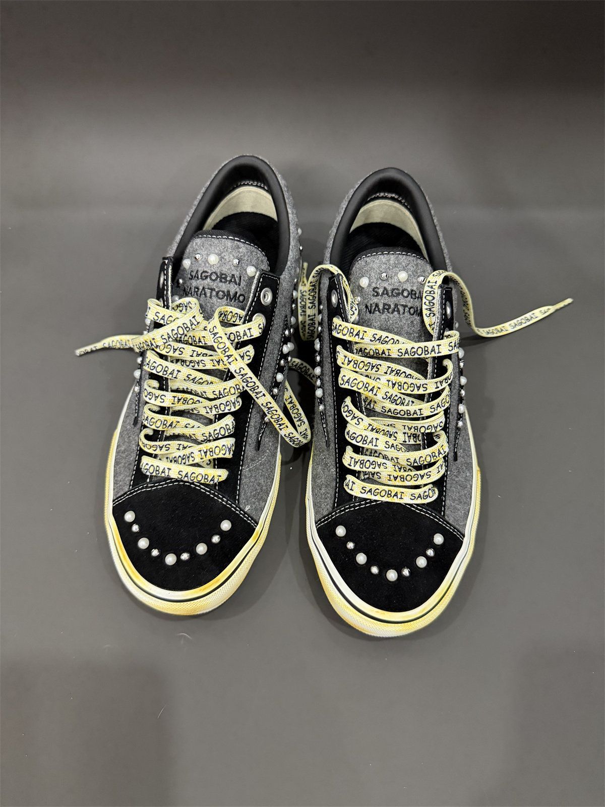 Vintage Skate Shoes Distressed Sneakers Retro Lightning Shoes Worn-In Casual - Gray-black - Size 9(AU9/EU42) — image 6