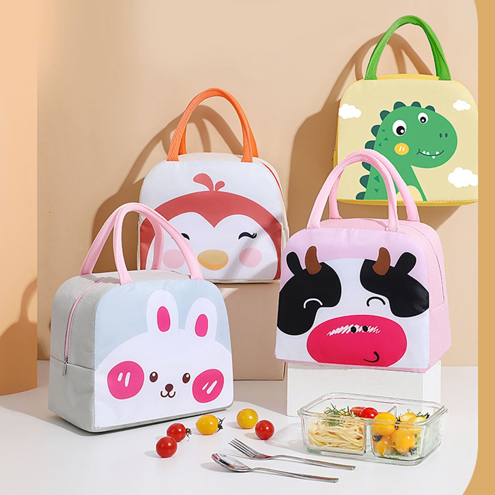 Thermal Bag Cartoon Large Capacity Heat Preservation Cute Lunch Bag for Children Bunny โ image 2