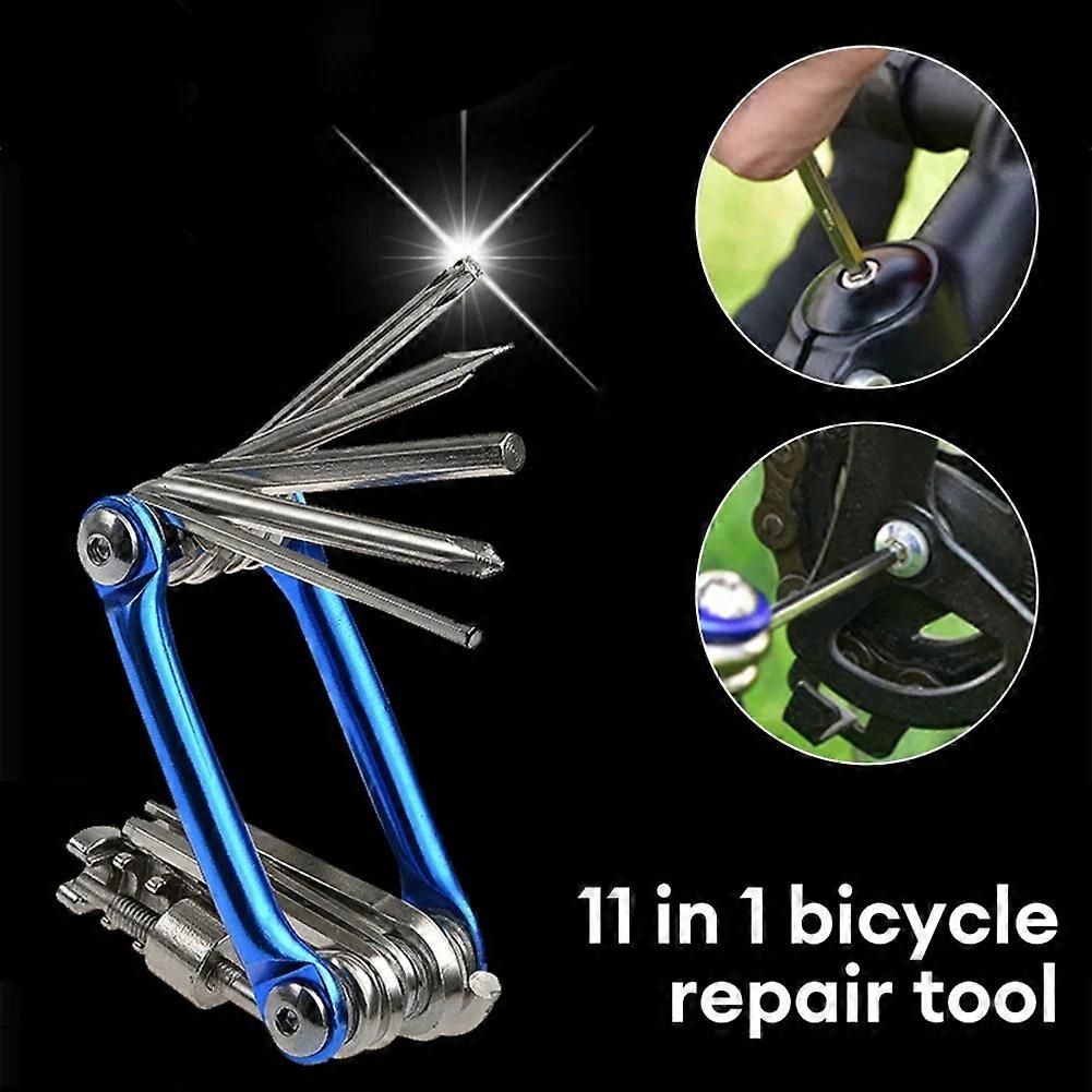 11 in 1 Bicycle Bike Multi Repair Tool Kit Mountain Bike Wrench Screwdriver Chain Hex Bicycle Repair Bicycle Accessories - Red โ image 4
