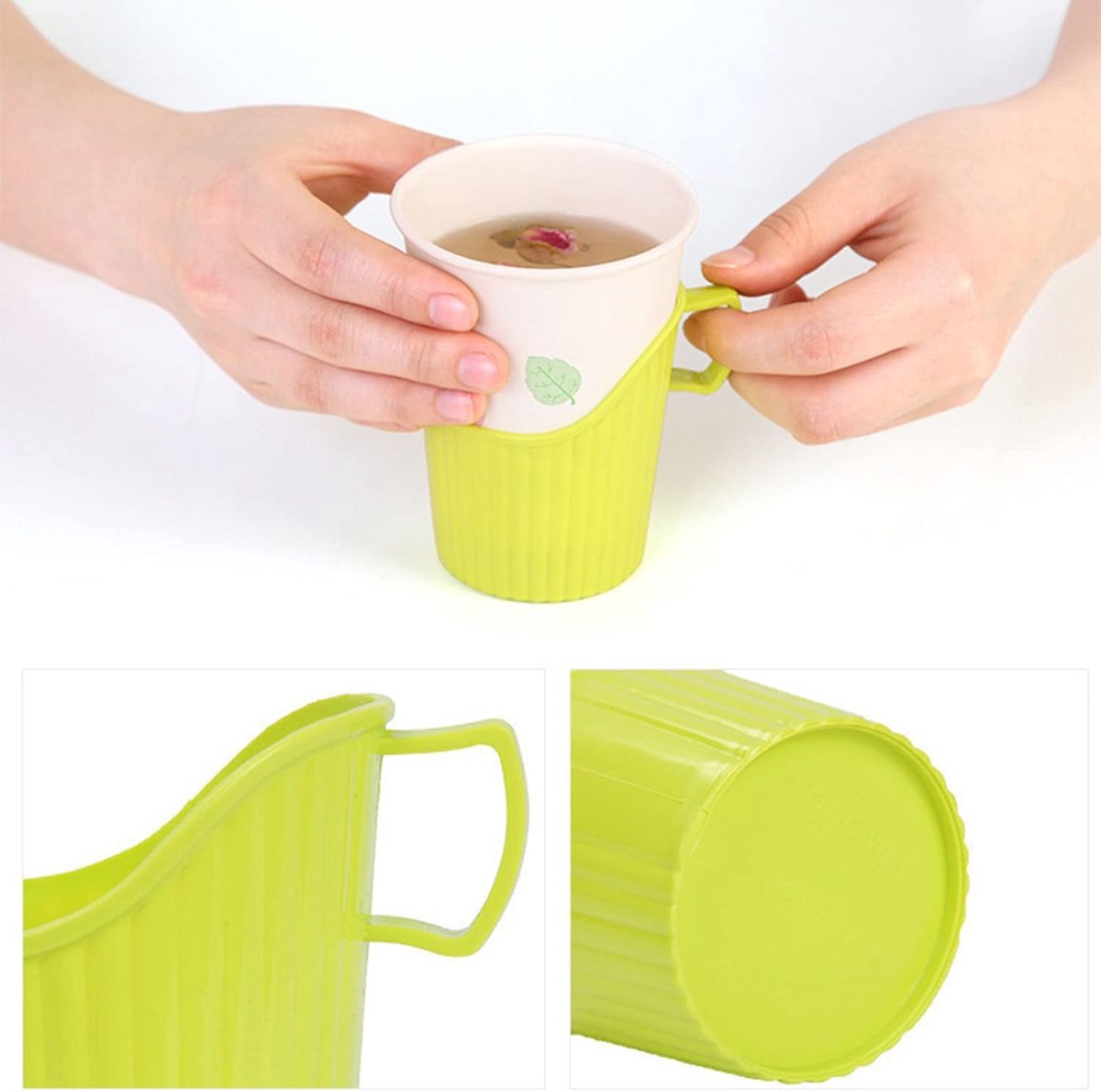 Cup Holders - 20 Pieces - Cup Holder - Burn Resistant - Heat Resistant Cup Cover Holder - Plastic - Stackable - Festival - Camping - Suitable for Disposable — image 5