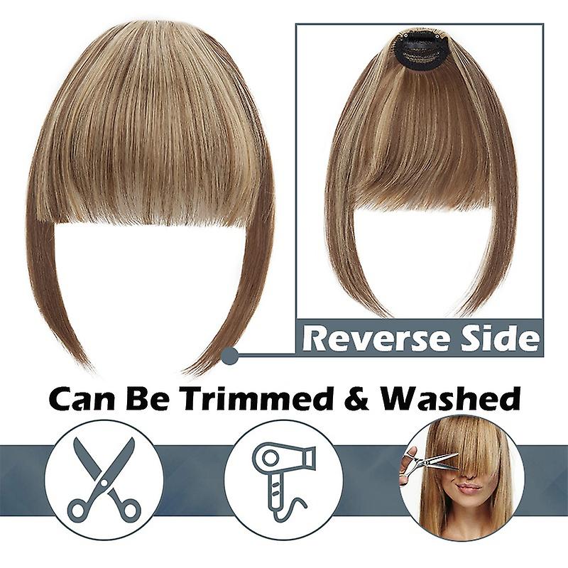 Clip In Hair Bangs Extensions French Bangs Stylish Bangs Hair Pieces blonde & bleachblonde 28cm โ image 5