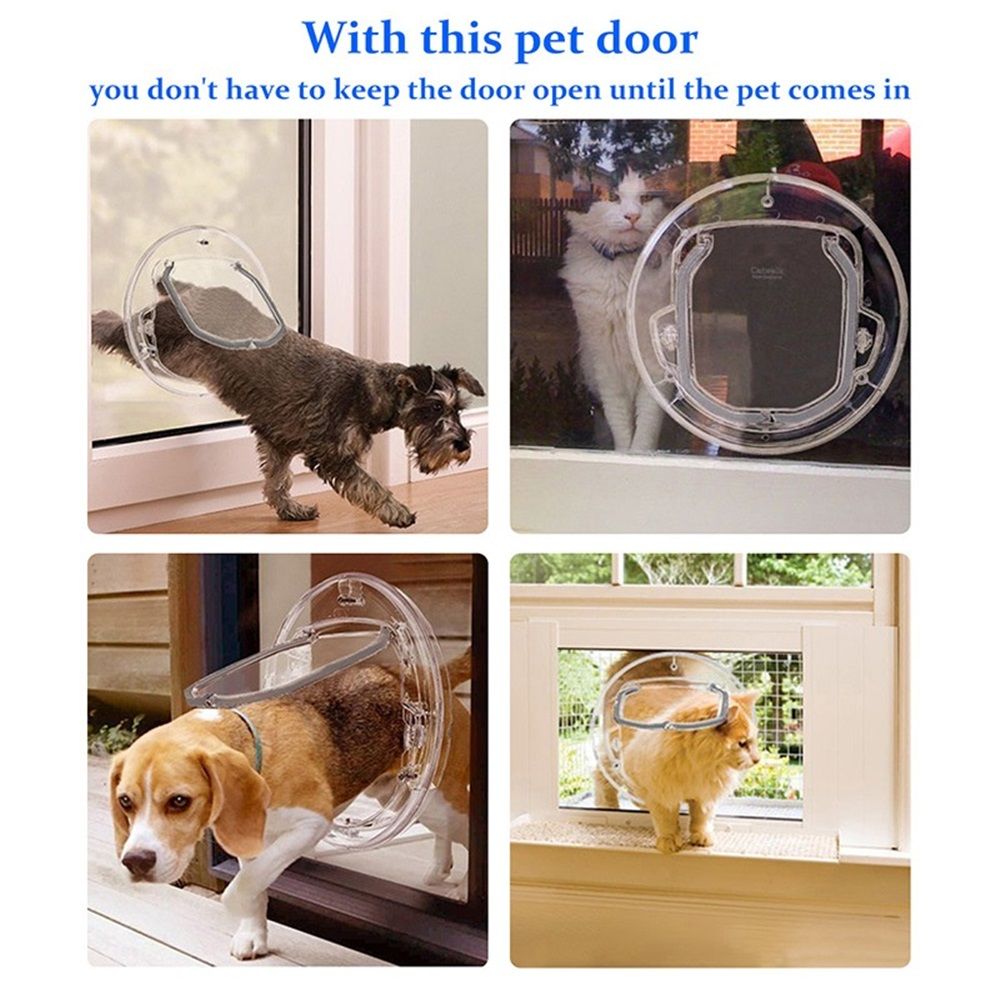 Ultra Clear Pet, Cat and Dog Door with Locks for Screens, Glass Doors and Windows up to Small, transparent — image 4