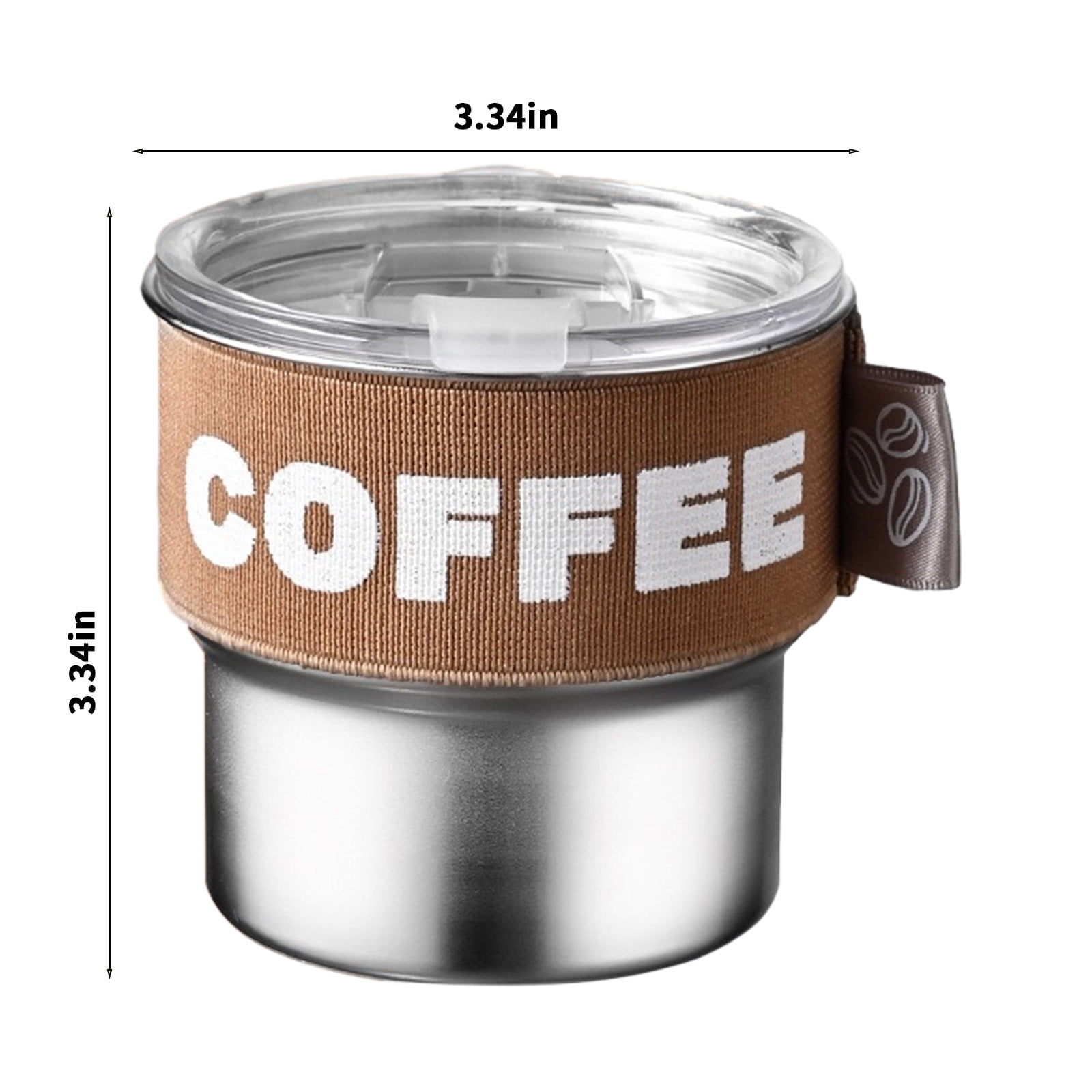 Insulated Coffee Mug, 20oz Stainless Steel Tumbler with Slider Lid Travel Coffee Cups with Handle for Camping Office Home,ZA_#Brown β image 3