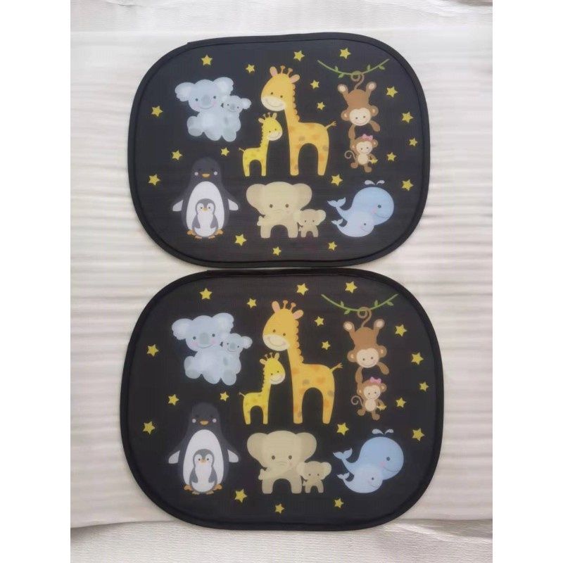 2Pcs animal black Sun Visor Glass Sticker Shade Static Stickers PVC Sunshade Stickers car Sun Shade Window Cartoon electrostatic — image 3
