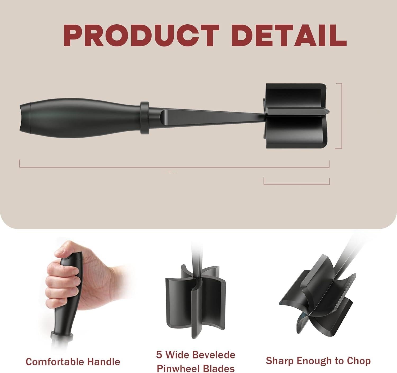 Meat Grinder, Hamburger Grinder, Masher and Burger Masher Premium Heat Resistant Burger Meat Grinder — image 2