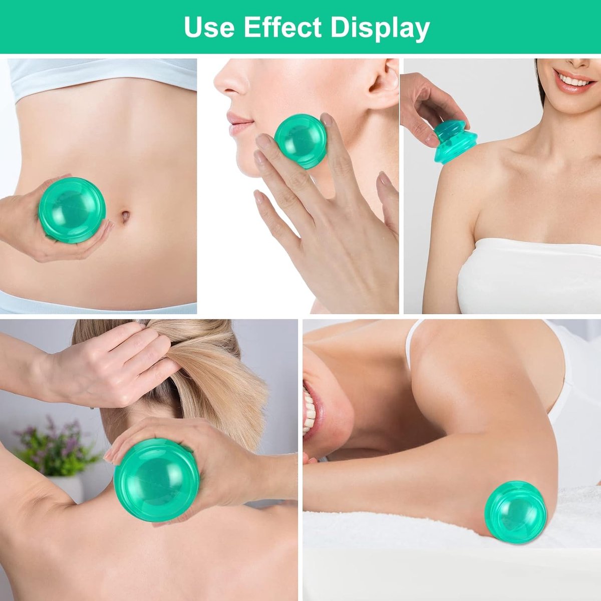 4 pieces silicone cups - Cupping Set - Cellulite Cups - Cupping For Cellulite - vacuum cup - For reducing cellulite anti-aging relieves pain and joints for โ image 3
