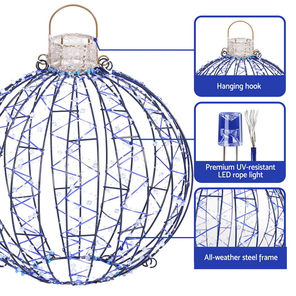Jingle Jollys Christmas Lights 320 LED Fairy Light 3pcs Ball Decorations Set — image 6