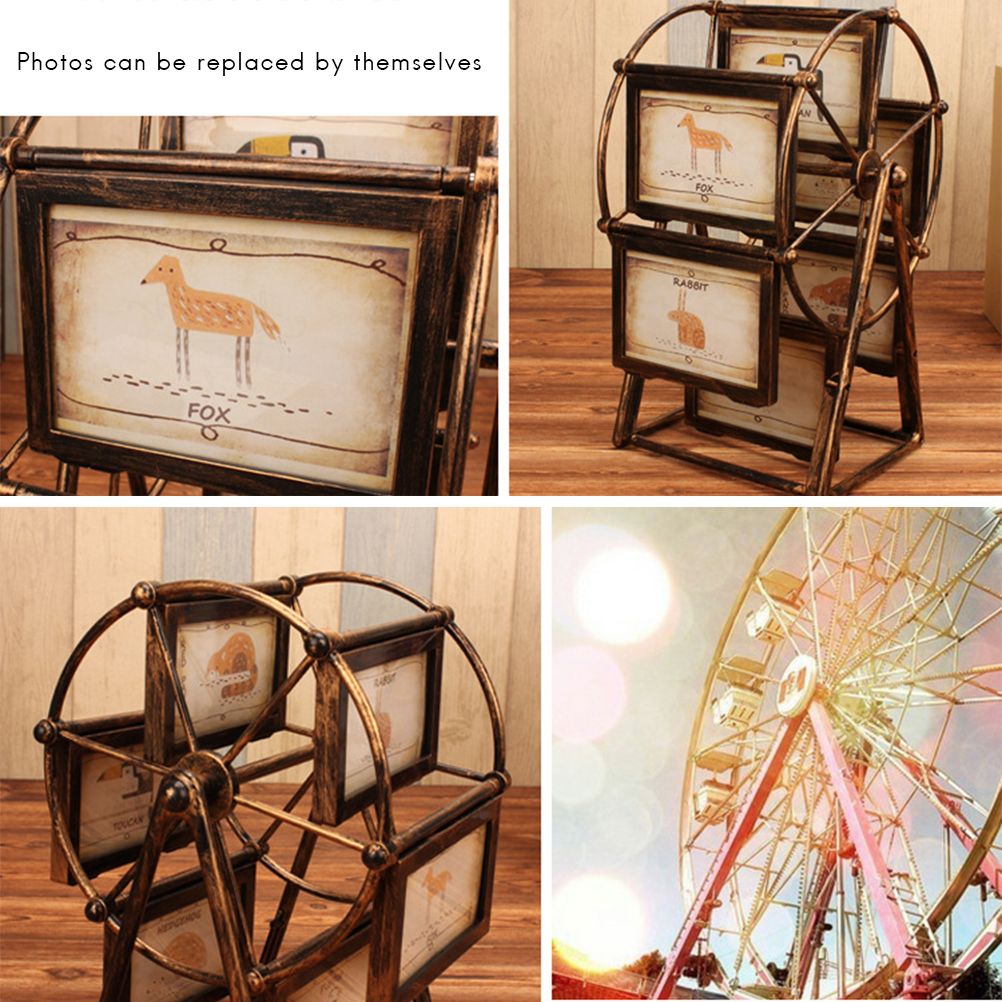 Vintage Family Photo Frame Ferris Wheel Rotatable Photo Frame Home Decor Gift โ image 4