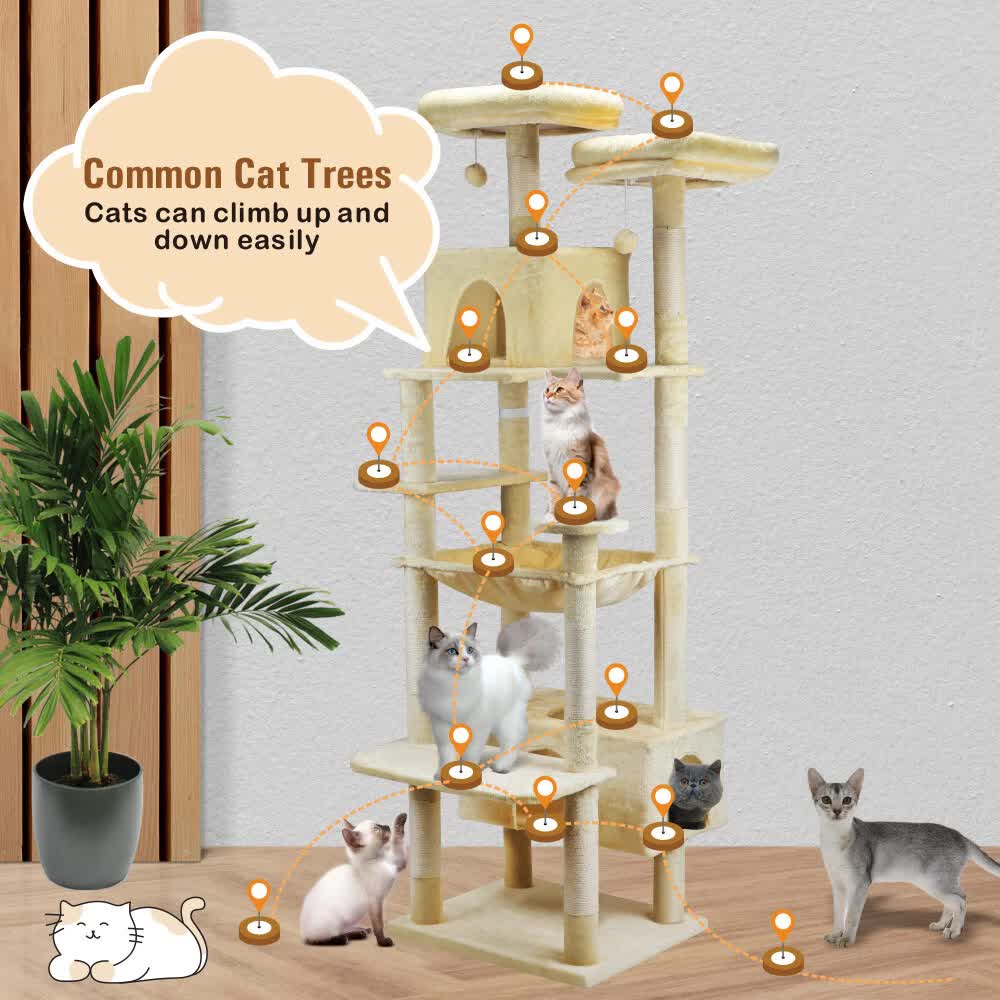 VaKa 184cm Road Cat Tree Tower Scratching Post Scratcher Condo with Big Hammock โ image 4