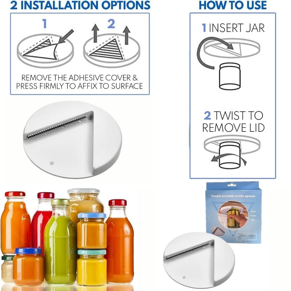 Jar Opener | Original Under Cabinet Bottle Opener & Jar Lid, Jar Opener for Weak Hands & Seniors with Arthritis — image 2