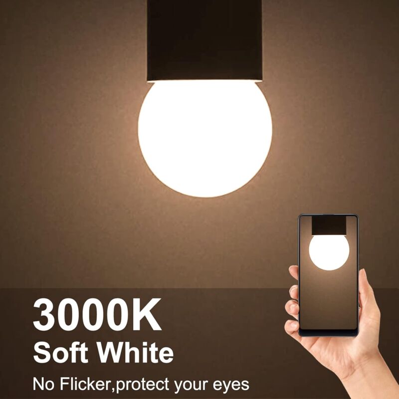 Pack Of 10 E27 G45 LED Globe - Warm White 3000K - 5W G45 - Matte Polycarbonate Shell - Non-Dimmable [Energy Class G] — image 3
