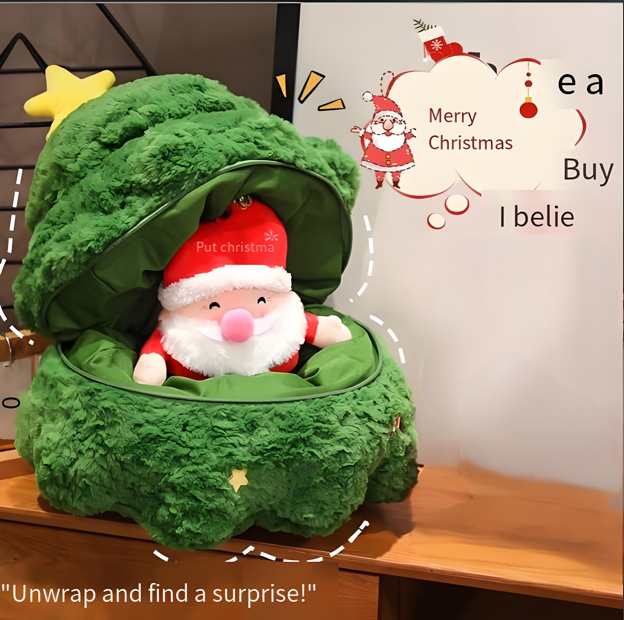 Christmas 4-in-1 Plush Set (Tree + Santa + Reindeer): Perfect Birthday/Christmas/Party Gift for Boys, Girls & Adults โ image 3