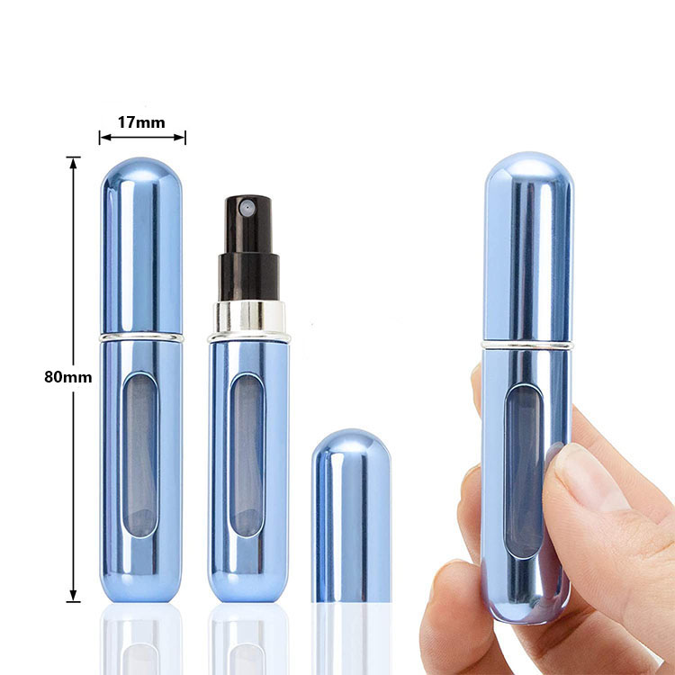 5-Pcs Silver 5ml Refillable Perfume Atomizer Portable Bottom Fill Travel Spray Bottle for Fragrance and Aftershave Australian Travel Essential — image 2