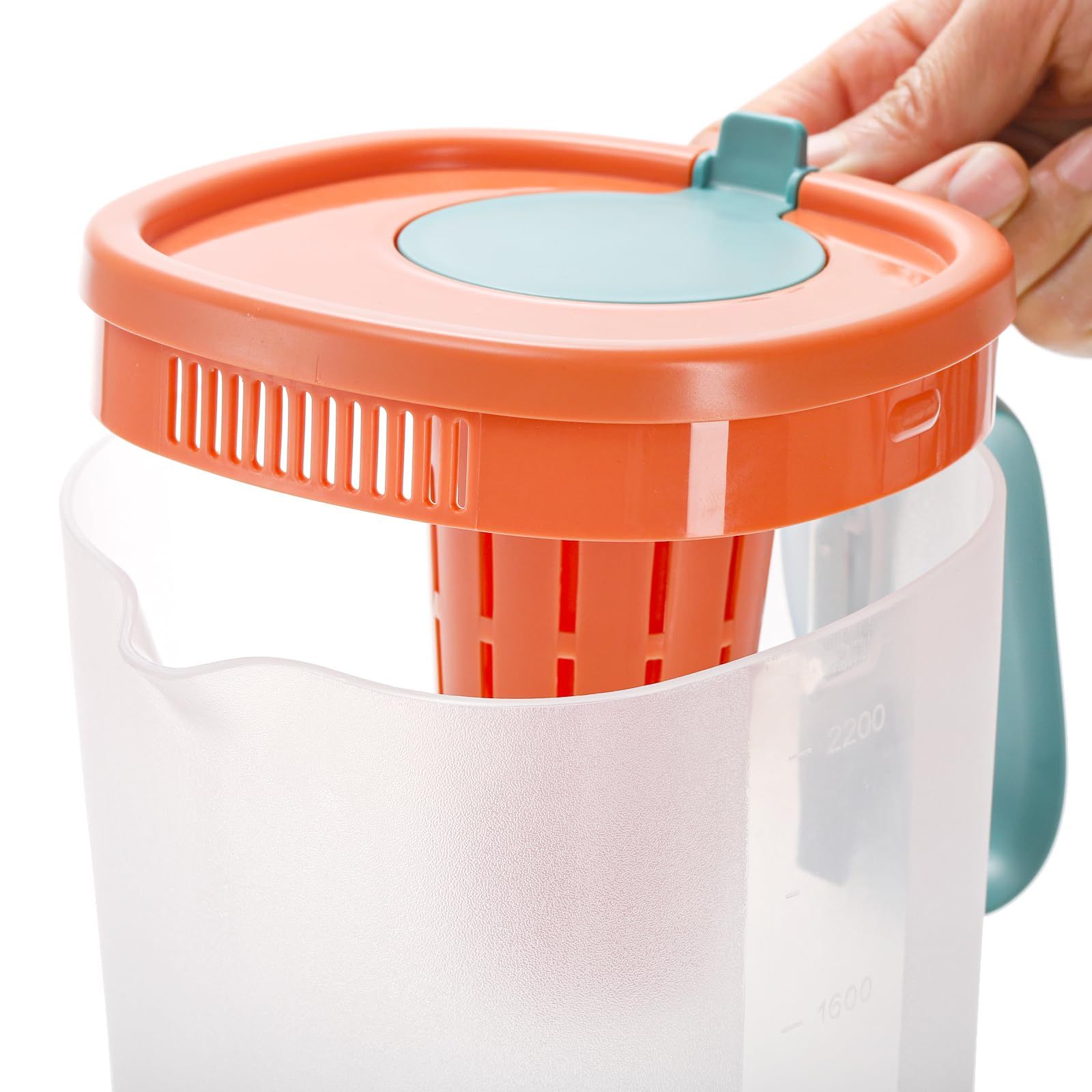 2 Pack Water Infuser Pitcher, 77 oz Plastic Water Pitcher with Lid and Fruit Infuser, Shatter-Proof Water Jug Fruit Infusion โ image 4