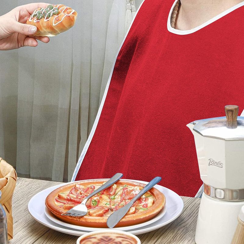 Waterproof Mealtime Bib for Adults and Seniors, Washable Eating Apron for Bedridden and Hemiplegic Patients—Gray — image 6