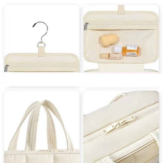 1 Piece Hanging Travel Makeup Bag with Jewelry Compartment for Women, 28×12×20 cm, Black — image 4