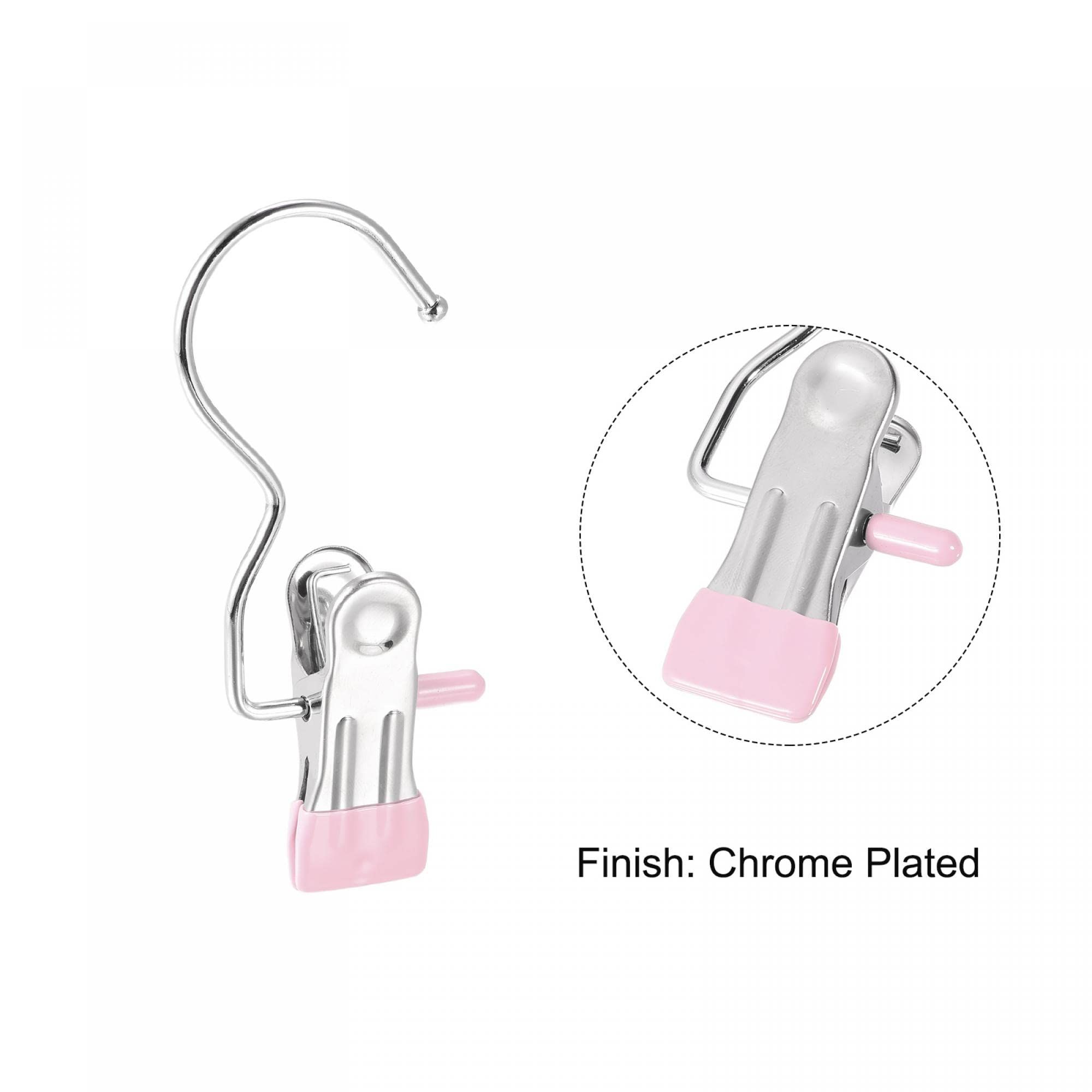 6 PCS Rustless Clips Space-Saving Clothes Peg Laundry Hook Hanging Portable Heavy Duty Clothes Pin Bras Socks Bath Towel Pink — image 3