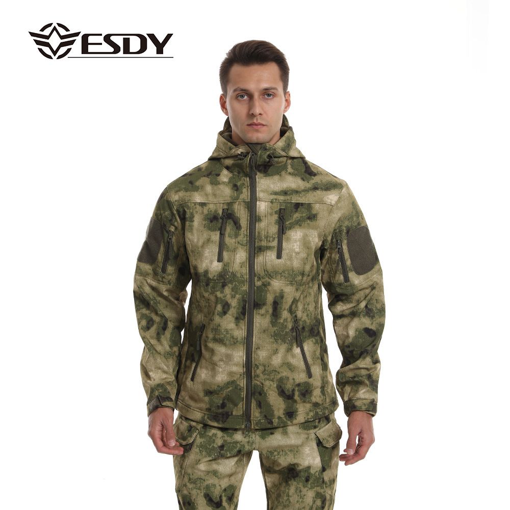 ESDY Men Soft Shell Windproof Jacket Outdoor Cc camouflage L โ image 3