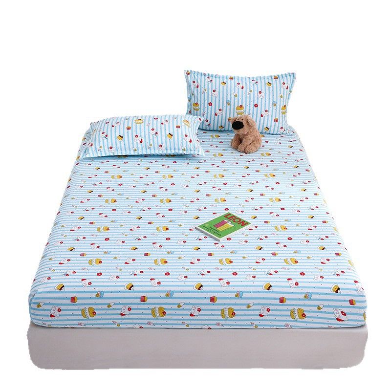 Yuan sheng Home Textiles Pure Cotton Cartoon Dog Sheet Blue cat 200*220cm standard model โ image 6