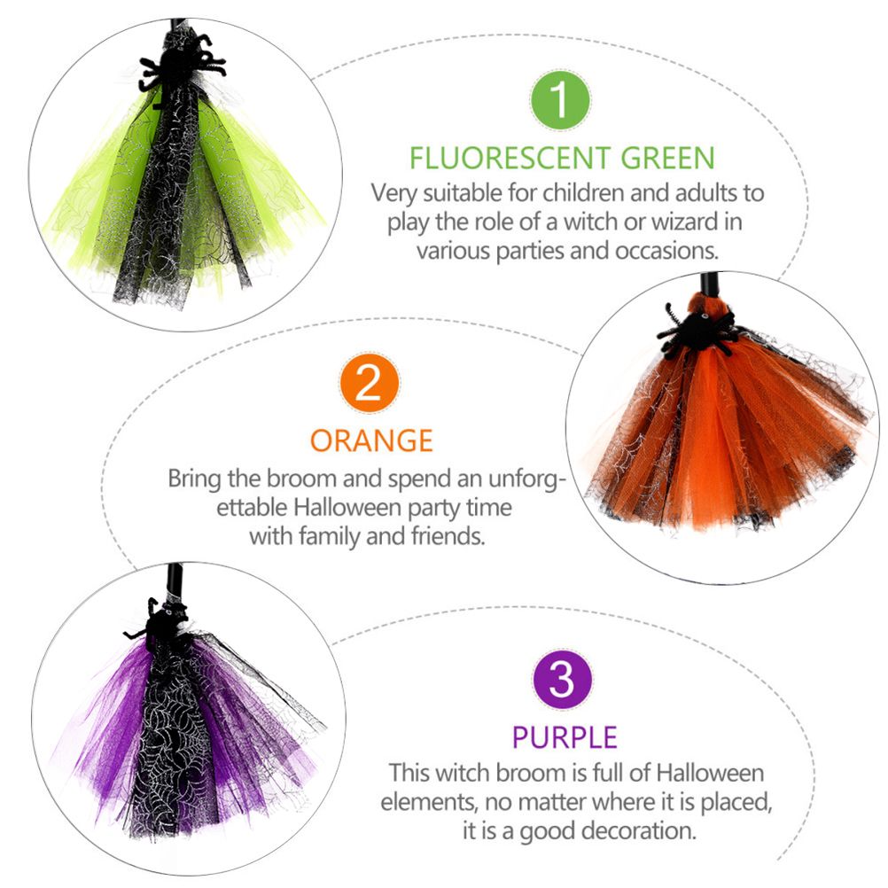 Halloween Witch Broom Cosplay Broom Prop for Halloween Costume Party โ image 3
