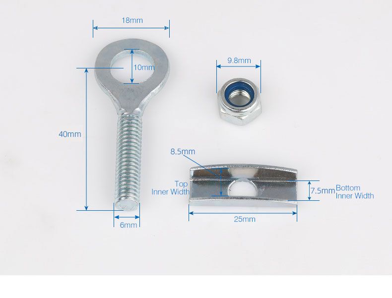2PCS Bicycle Chain Adjuster Adjustable Chain Buckle Bicycle Wheel Fixing Button Zipper Chain Tensioner Chain Adjuster Suitable โ image 2