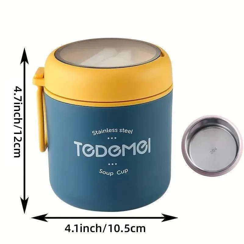 530ml Stainless Steel Insulated Lunch Box Portable Food Storage Mug Soup Meals - Pink โ image 4
