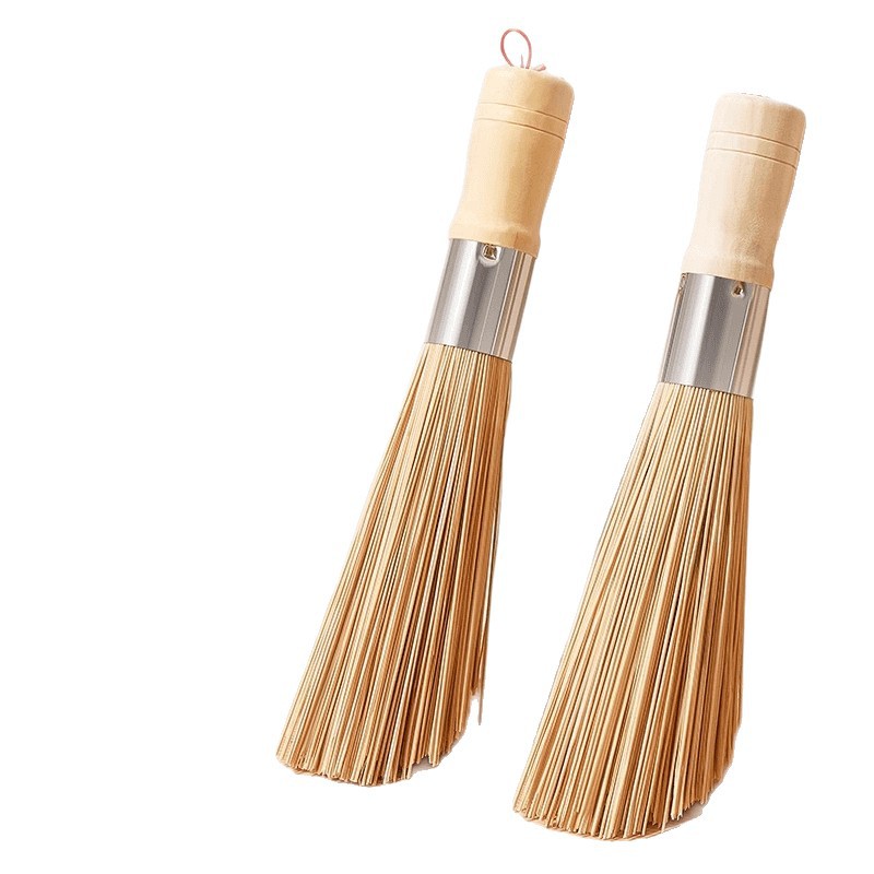 Bamboo Pan Brush Setโ Natural Handmade Kitchen Brush โ Sustainable Cleaning Brush for Pans & Dishwashing โ Eco-Friendly & Strong โ 2 Pieces