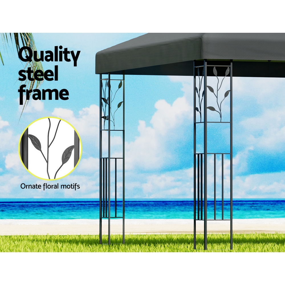 Instahut Gazebo 3x3m Marquee Outdoor Wedding Party Event Tent Home Iron Art Shade Grey โ image 5