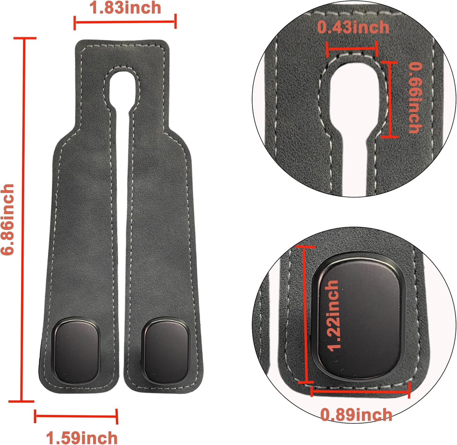 Car Headrest Hook, Car Hook for Wallet & Bag, Car Wallet Hook (Grey - Pack of 2) — image 2