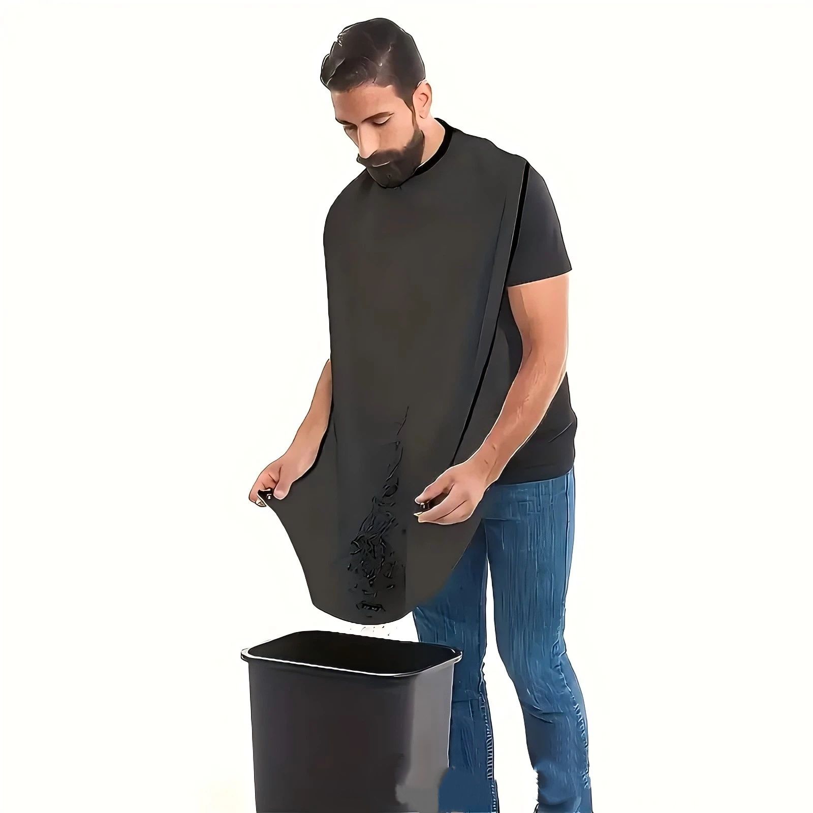 2 pack Beard Bib Apron, Beard Trimming Catcher for Men Shaving Hair Clippings Non-Stick Waterproof Grooming Cloth โ image 3