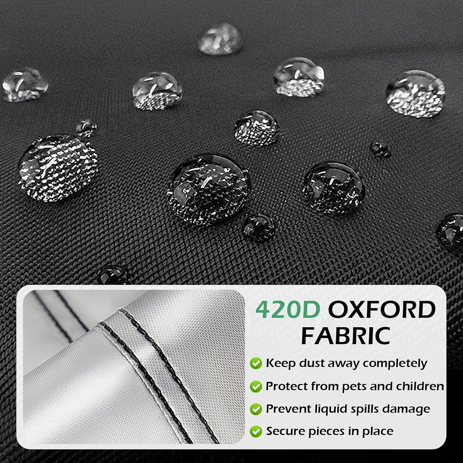 Puzzle Board Cover,Waterproof Cover for Pieces Jigsaw Puzzles Board with Drawers,Dustproof Puzzle Tables for Adults with Drawers Covers (Black,420D:92*69*20cm) — image 3