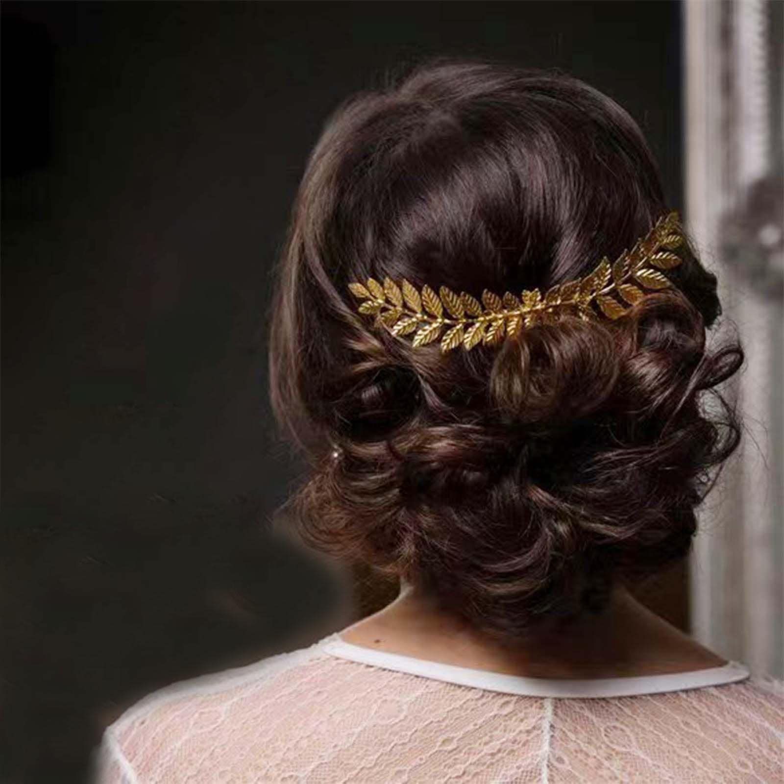 Vintage Leaf Hair Comb Barrette Gold Leaves Hair Clips Laurel Leaf Hair Comb Metal Hair Piece Greek Goddess Hair Comb (Gold) โ image 3