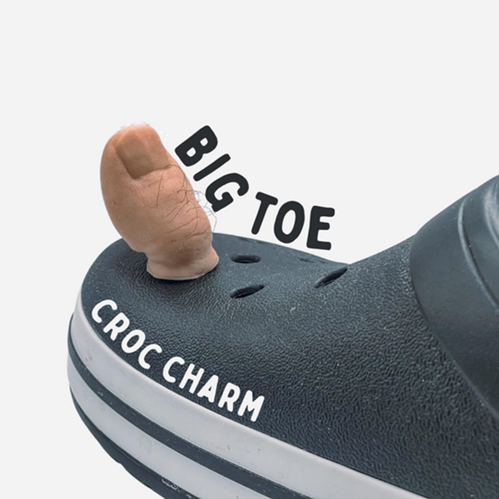 3D Toe Shoe Charms Big Toe Croc Charm with Hairy, Funny Big Toe Croc Charm, Ugly Croc Toe Charms, (2 PCS) — image 4