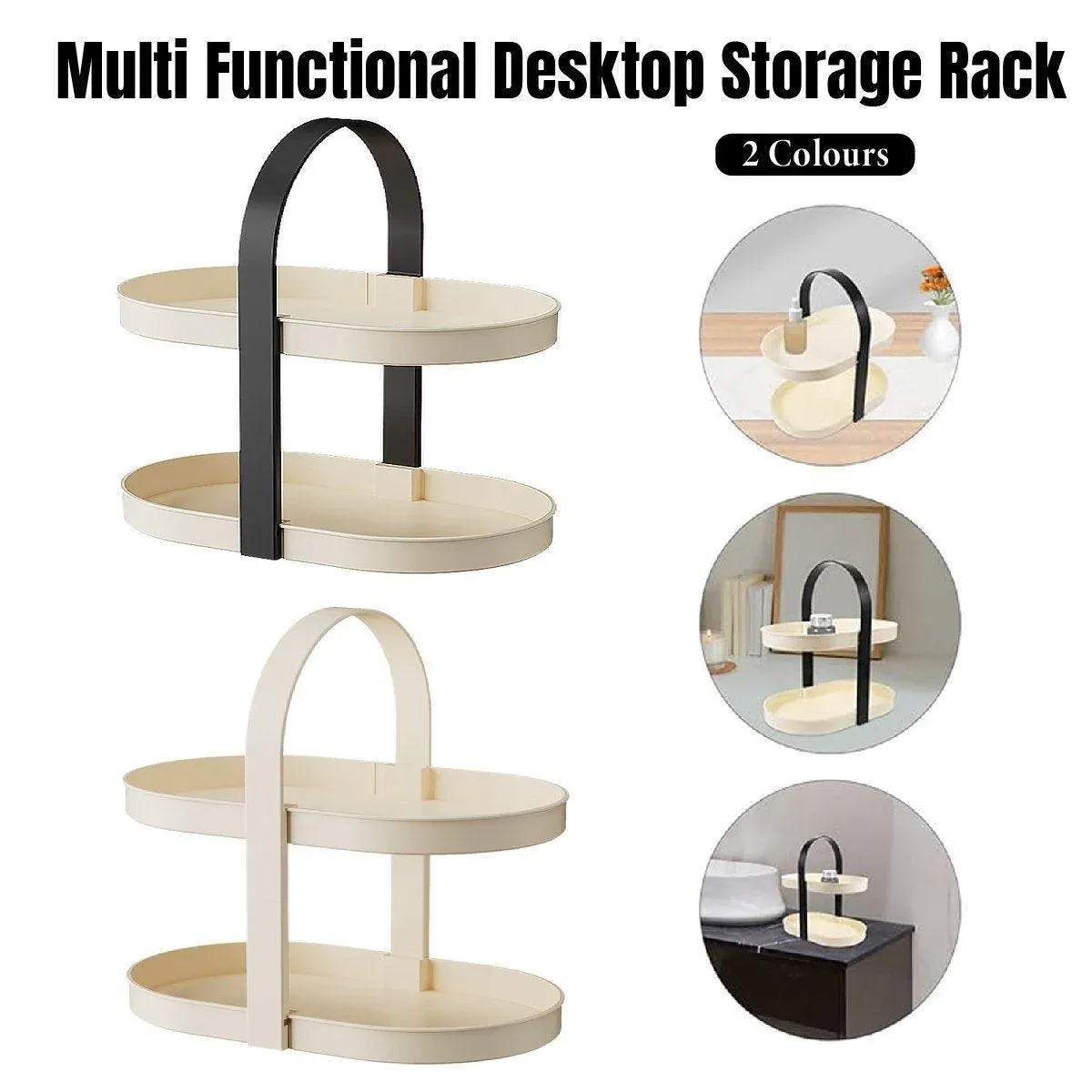 Cosmetics Organizer Desktop Storage Rack Makeup Skin Care Perfume Holder Box - Black — image 2