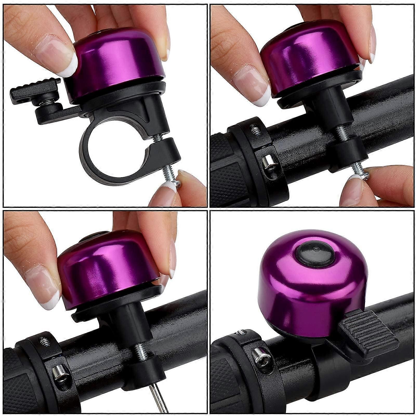 2PCS Bike Bell Bicycle Bell with Loud Crisp Clear Sound, Road and Mountain Bike Bell (Purple) โ image 3