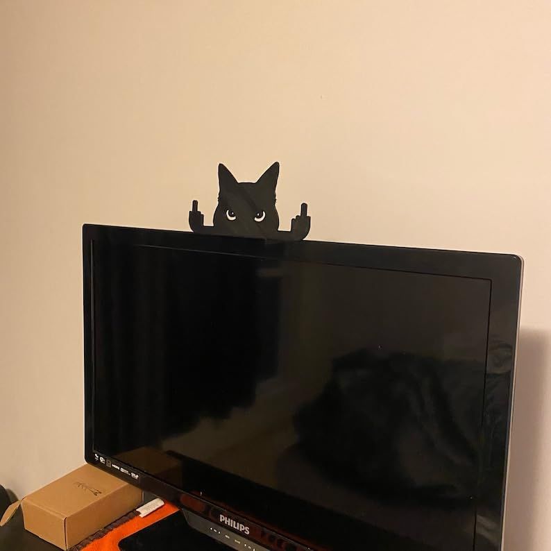 Black Cat Decor Ornament - Funny Cat Wall Art Figurine - Perfect Black Cat Gifts for Desk Display - Artistic Cat Gift and Black — image 5