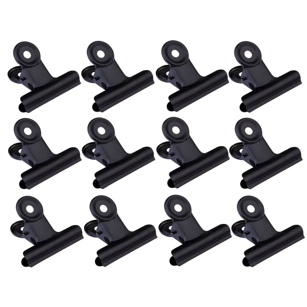 Coating Note Clips Rectangular Document Holding 15Pcs 2In 5 × 4.7cm Black
