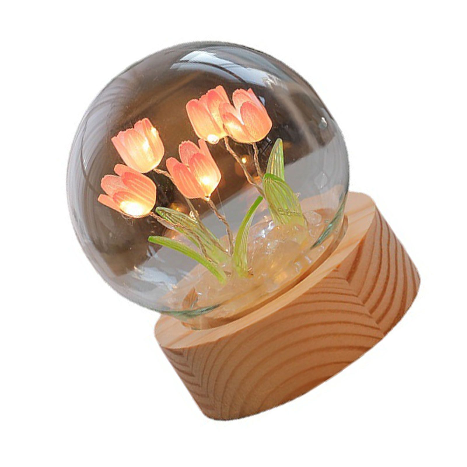 Flower Night Light Tulip Night Lamp Home Decoration Night Light Bedside Light for Office Bedroom Pink โ image 4