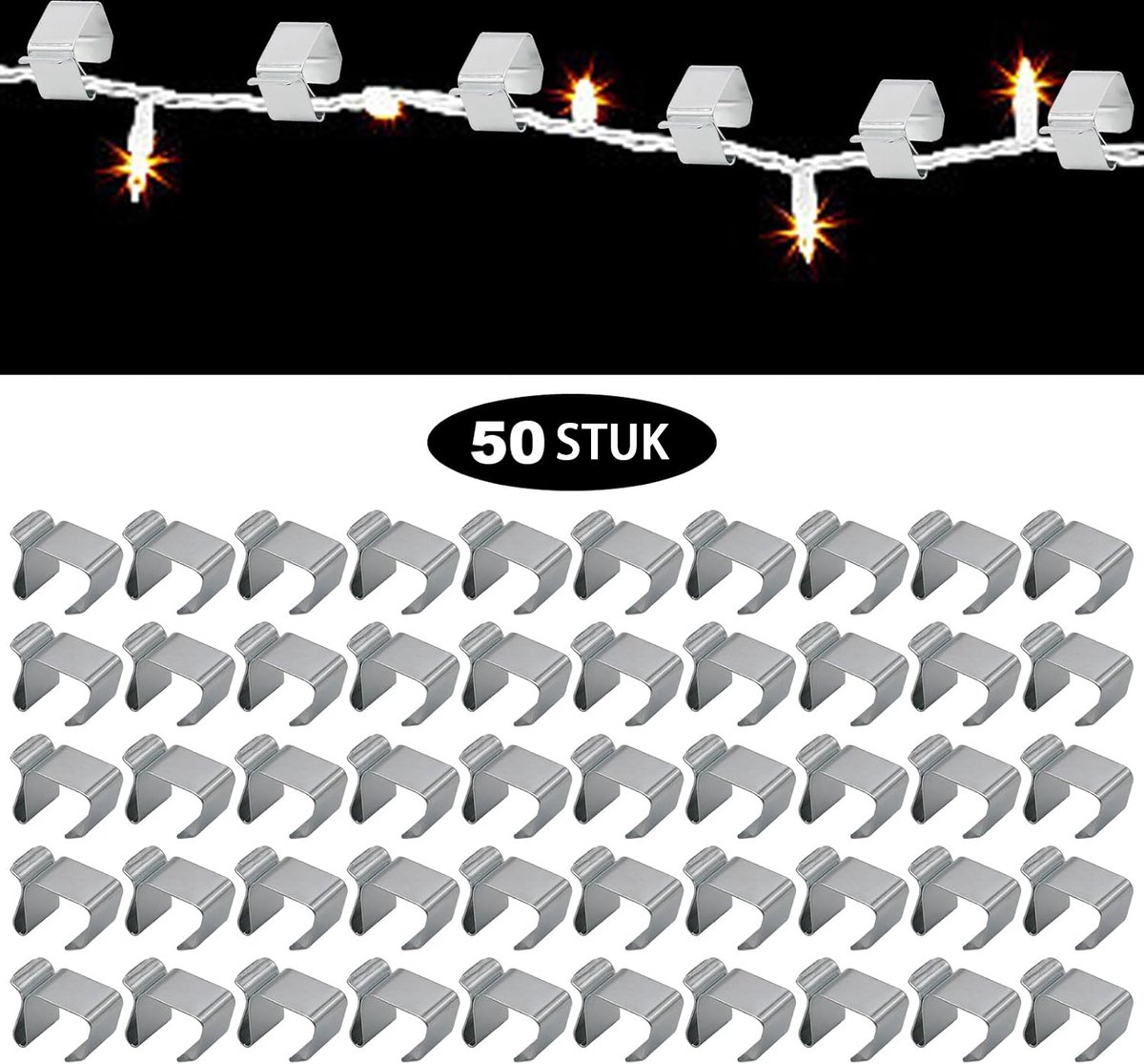 50 Pieces - Christmas Lights Gutter Hooks - Christmas Lights Roof Hooks - Christmas Lights Clips - Christmas Lights Gutter Hangers Seasonal Lighting Hooks For — image 3