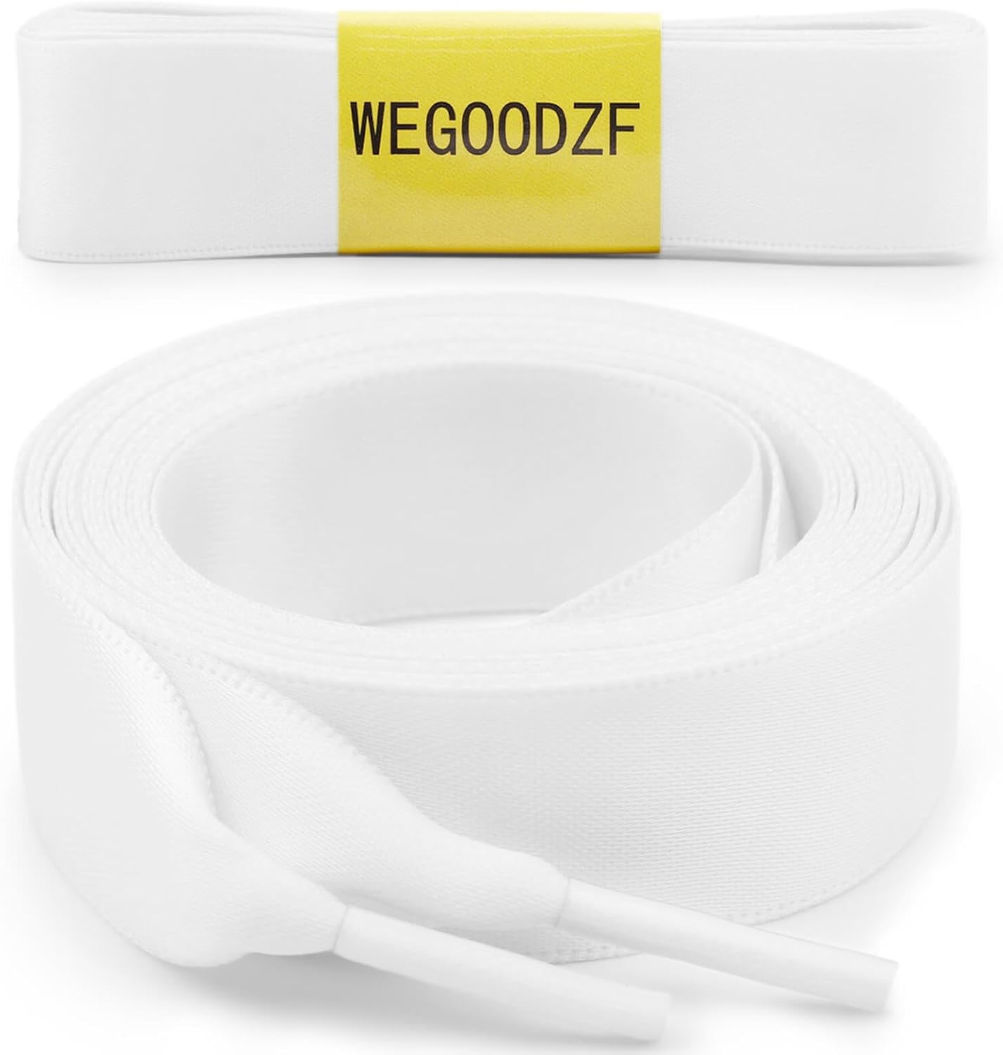Flat Satin Ribbon Shoelaces: 2cm Wide Silk Shoe Laces for Women -2 Pair — image 2